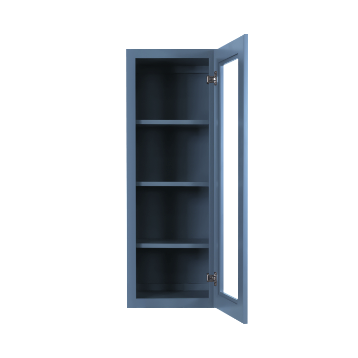Lancaster Blue Wall Mullion Door Cabinet 1 Door 3 Adjustable Shelves Glass not Included