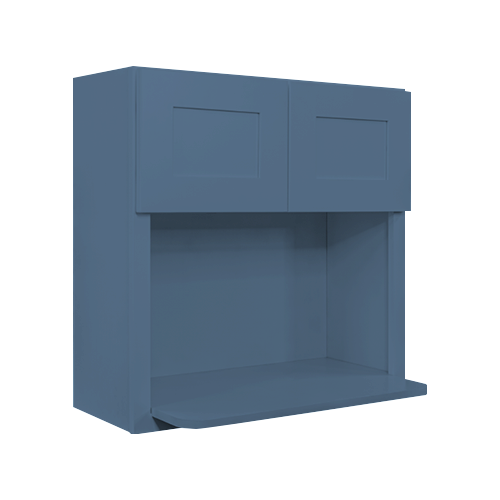 Lancaster Blue Wall Microwave Cabinet 2 Doors No Shelf