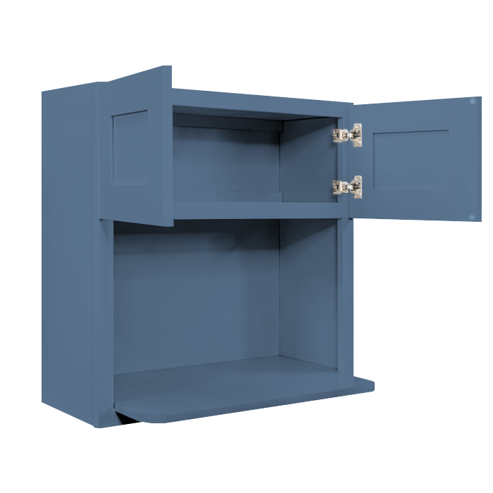 Lancaster Blue Wall Microwave Cabinet 2 Doors No Shelf