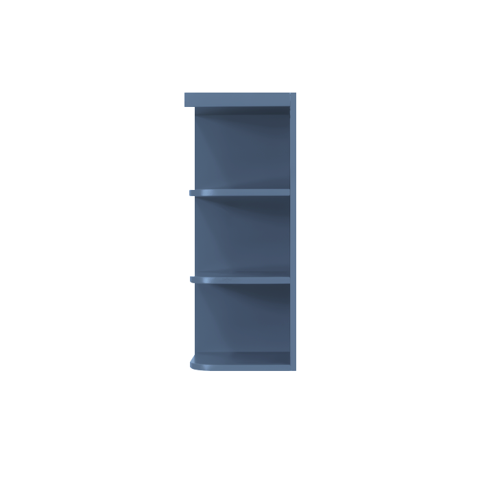 Lancaster Blue Wall Open End Shelf No Door 2 Fixed Shelves (Left)