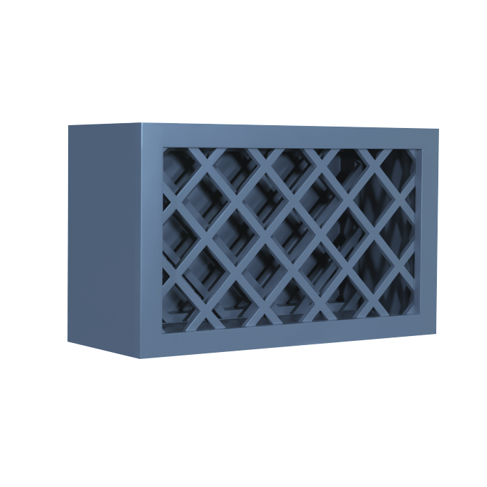 Lancaster Blue Wall Wine Rack Cabinet