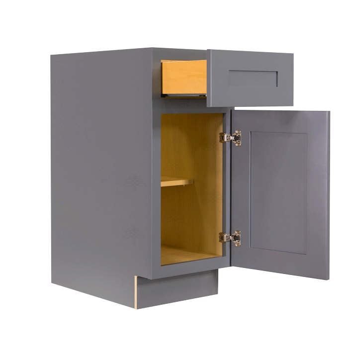 Lancaster Gray Base Cabinet 1 Drawer 1 Door 1 Adjustable Shelf