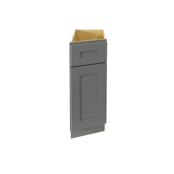 Lancaster Gray Base End Angle Cabinet 1 Fake Drawer 1 Door Adjustable Shelf (Right)