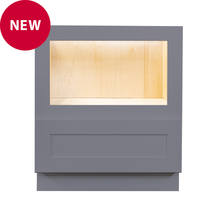 Lancaster Gray Shaker Base Microwave with Drawer Cabinet