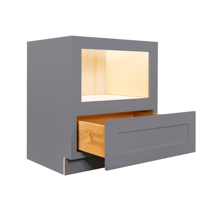 Lancaster Gray Shaker Base Microwave with Drawer Cabinet