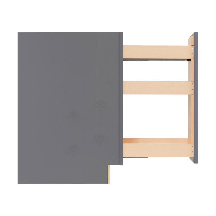 Lancaster Series Gray Shaker Base Spice Rack Cabinet With Under-Mount Upgrade