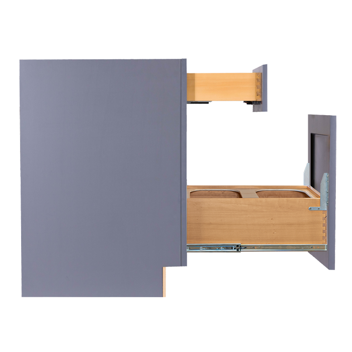 Lancaster Series Gray Shaker Base Waste Basket Cabinet