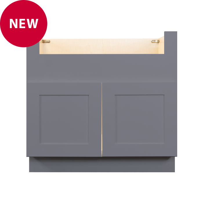 Lancaster Gray Shaker Farm Sink Base Cabinet