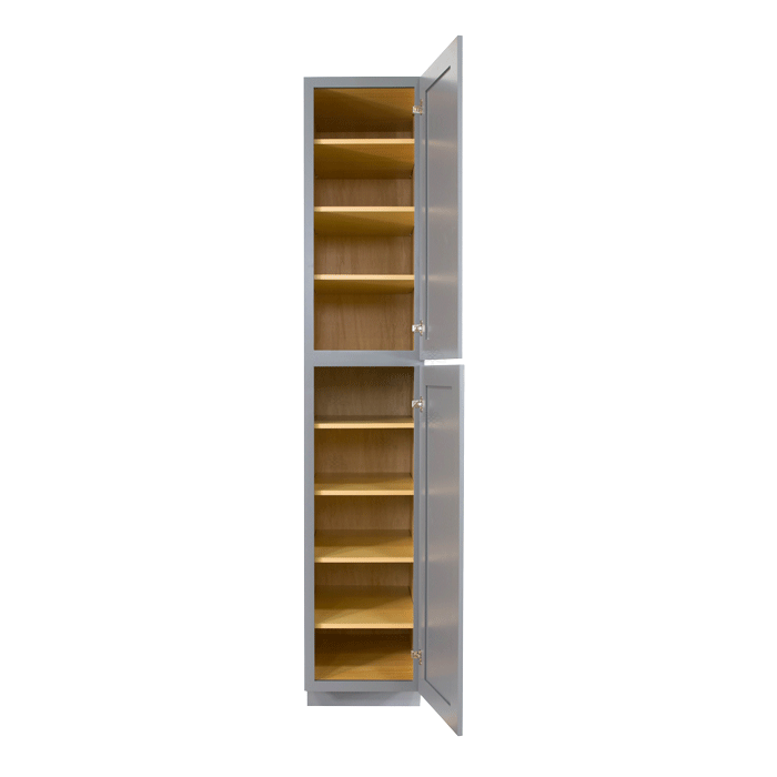 Lancaster Gray Tall Pantry 1 Upper Door and 1 Lower Door