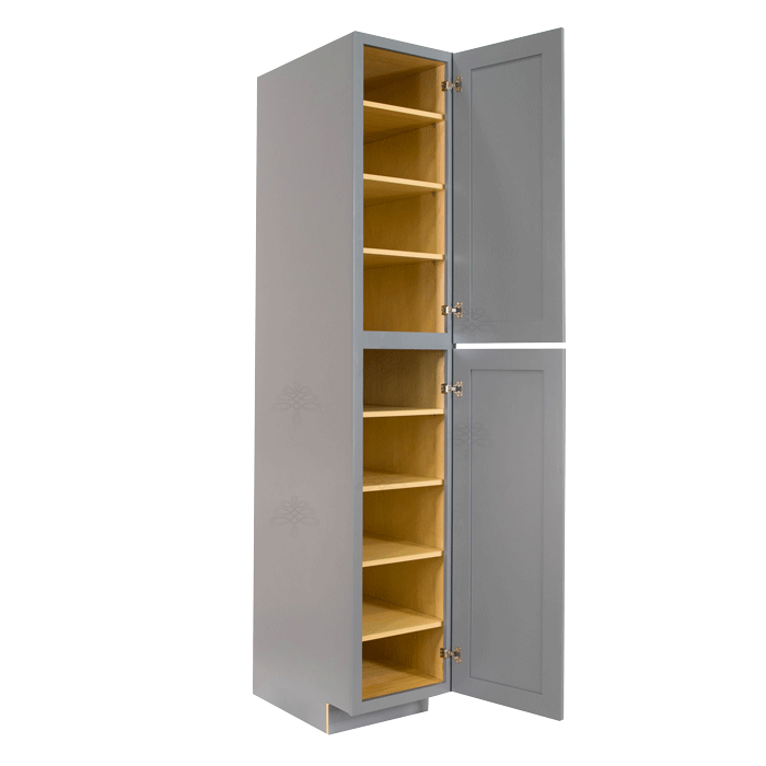 Lancaster Gray Tall Pantry 1 Upper Door and 1 Lower Door