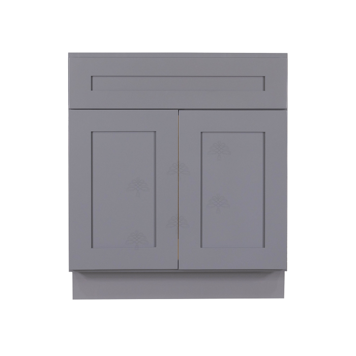 Lancaster Gray Sink Base Cabinet 1 Dummy Drawer 2 Doors