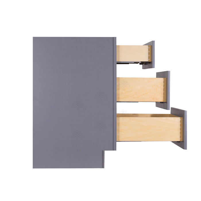 Lancaster Gray Vanity Drawer Base Cabinet 3 Drawers