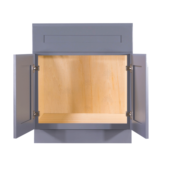 Lancaster Gray Vanity Sink Base Cabinet 1 Dummy Drawer 2 Doors