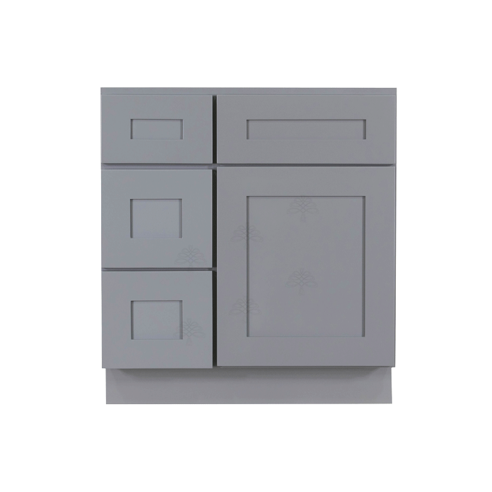 Lancaster Gray Vanity Sink Base Cabinet 1 Dummy Drawer 1 Door (Left)