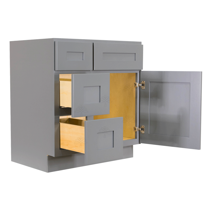 Lancaster Gray Vanity Sink Base Cabinet 1 Dummy Drawer 1 Door (Left)