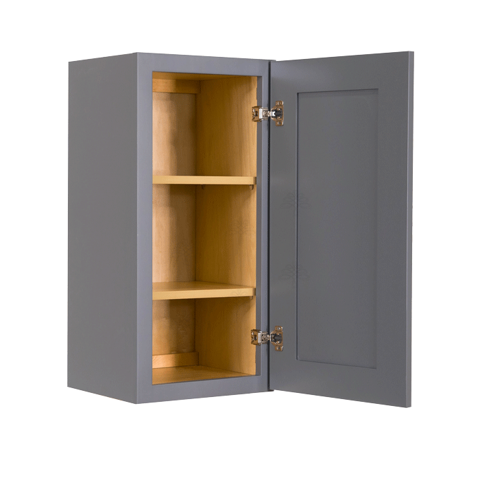 Lancaster Gray Wall Cabinet 1 Door 2 Adjustable Shelves