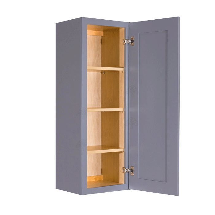 Lancaster Gray Wall Cabinet 1 Door 3 Adjustable Shelves