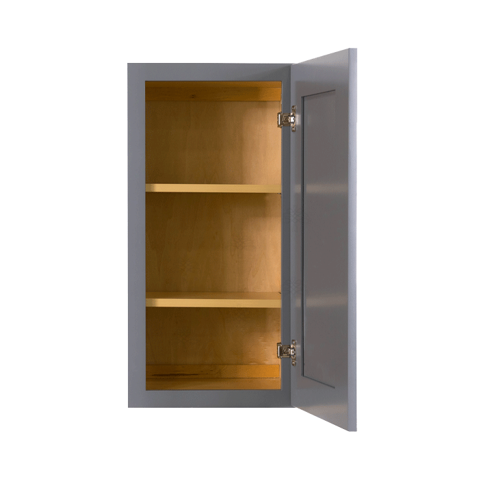 Lancaster Gray Wall Cabinet 1 Door 2 Adjustable Shelves 30-inch Height