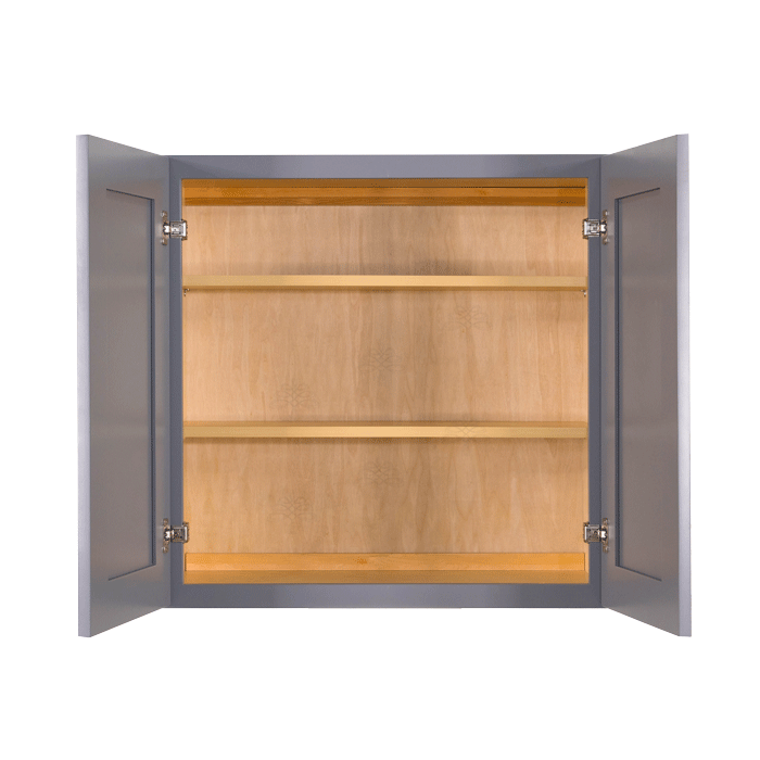 Lancaster Gray Wall Cabinet 2 Doors 2 Adjustable Shelves