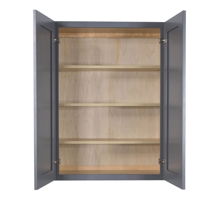 Lancaster Gray Wall Cabinet 2 Doors 3 Adjustable Shelves