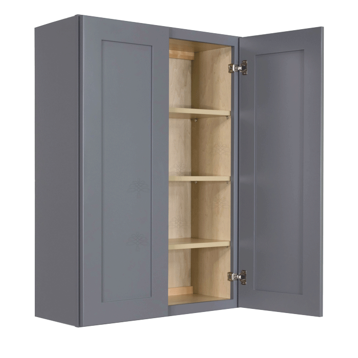 Lancaster Gray Wall Cabinet 2 Doors 3 Adjustable Shelves
