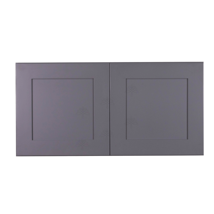 Lancaster Gray Wall Cabinet 2 Doors No Shelf 24inch Depth