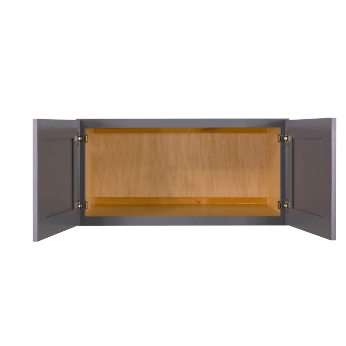 Lancaster Gray Wall Cabinet 2 Doors No Shelf 24inch Depth