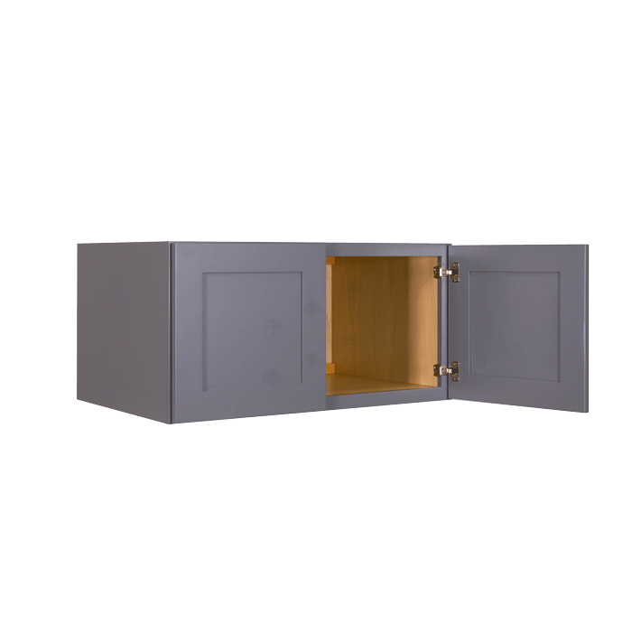 Lancaster Gray Wall Cabinet 2 Doors No Shelf 24inch Depth