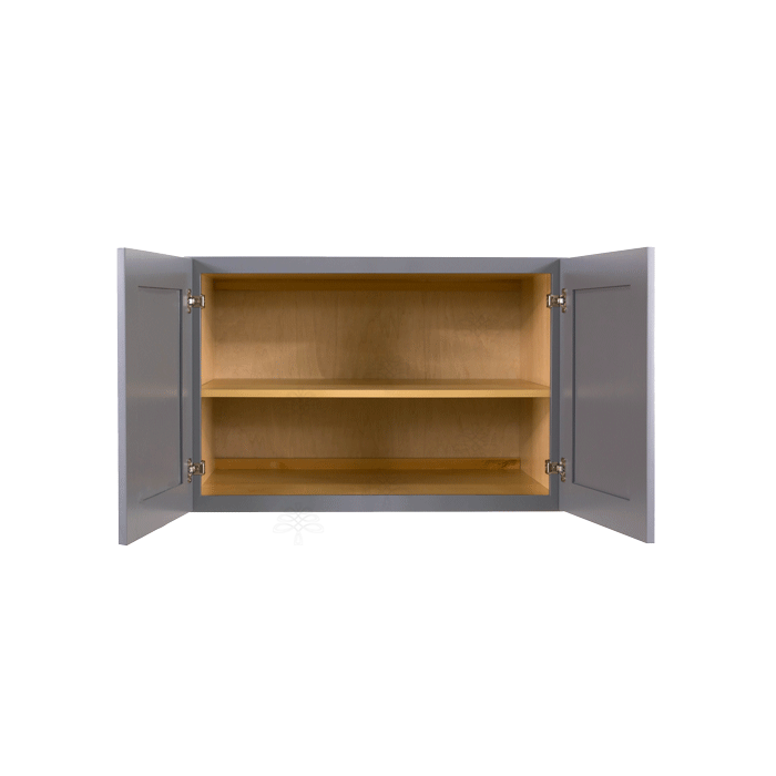 Lancaster Gray Wall Cabinet 2 Doors 1 Adjustable Shelf 24inch Depth