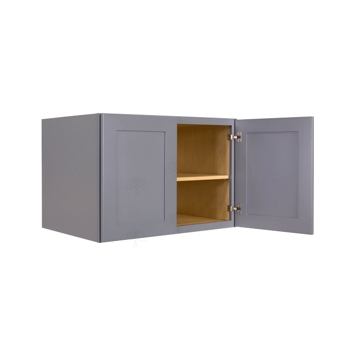 Lancaster Gray Wall Cabinet 2 Doors 1 Adjustable Shelf 24inch Depth