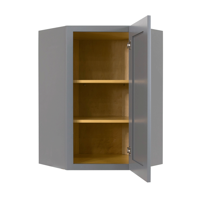 Lancaster Gray Wall Diagonal Corner 1 Door 2 Adjustable Shelves