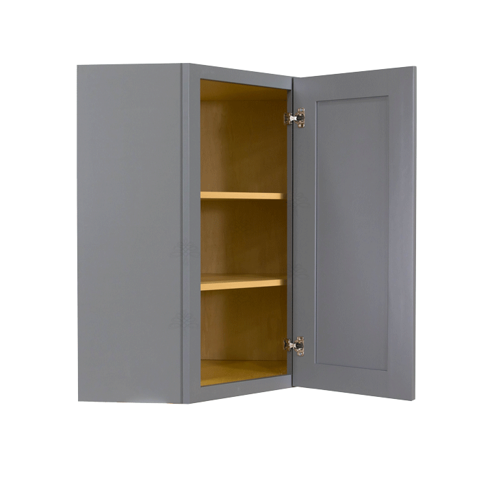 Lancaster Gray Wall Diagonal Corner 1 Door 2 Adjustable Shelves