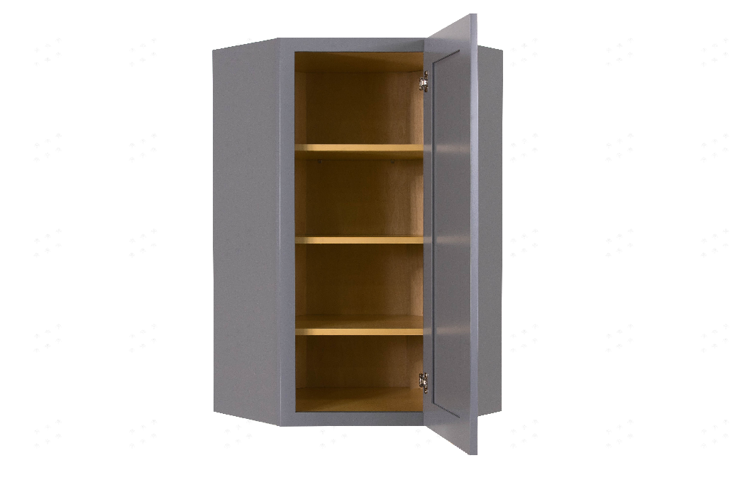 Lancaster Gray Wall Diagonal Corner 1 Door 3 Adjustable Shelves