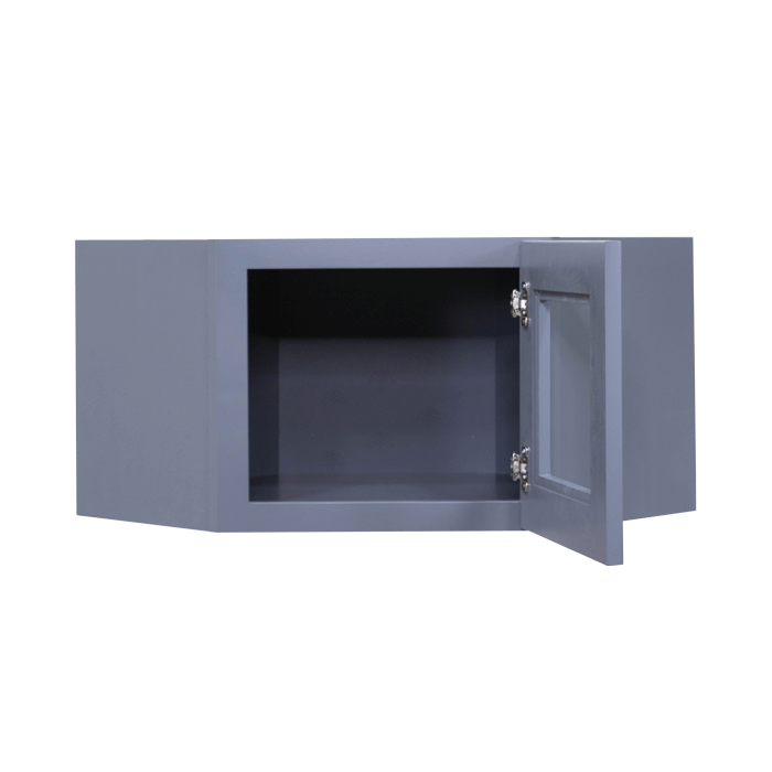Lancaster Gray Wall Diagonal Mullion Door Cabinet 1 Door No Shelf Glass Not Included