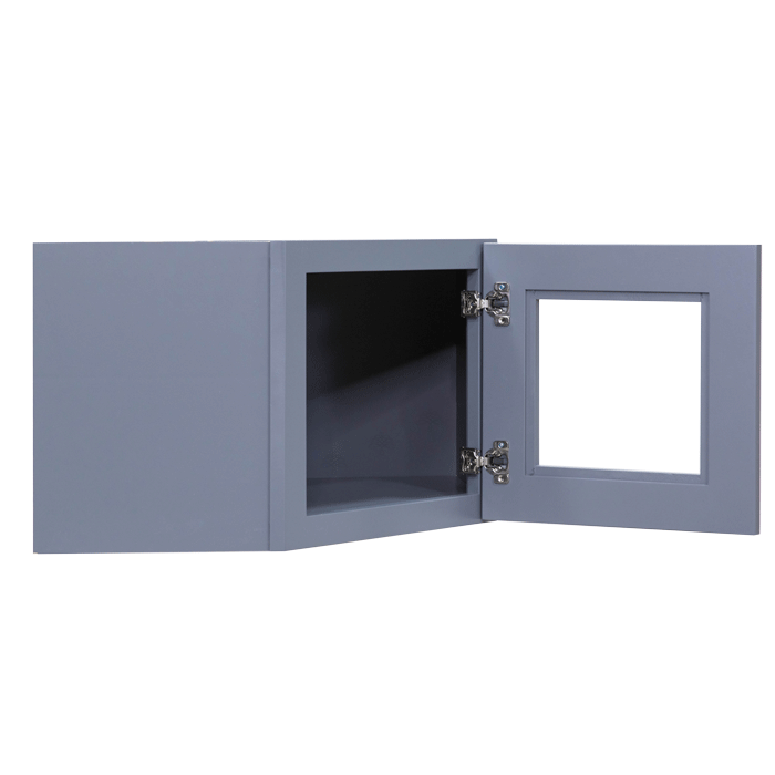 Lancaster Gray Wall Diagonal Mullion Door Cabinet 1 Door No Shelf Glass Not Included