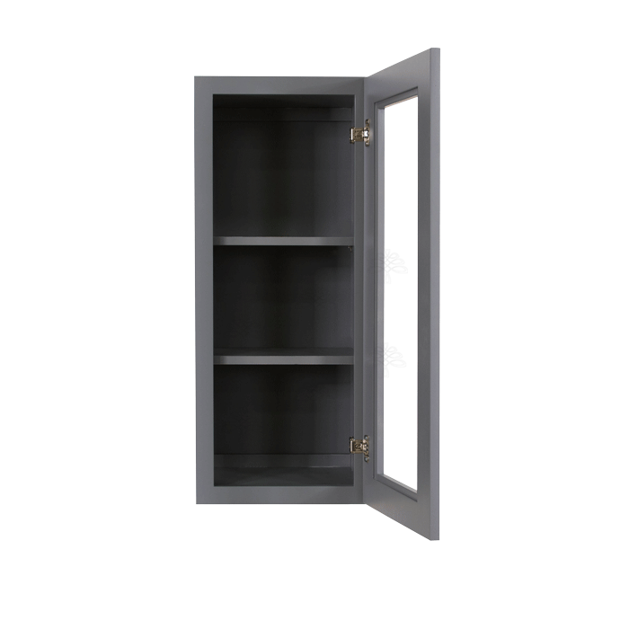 Lancaster Gray Mullion Door Cabinet 1 Door 2 Adjustable Shelves Glass not Included