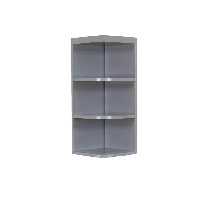 Lancaster Gray Wall Open End Shelf No Door 2 Fixed Shelves (Right)