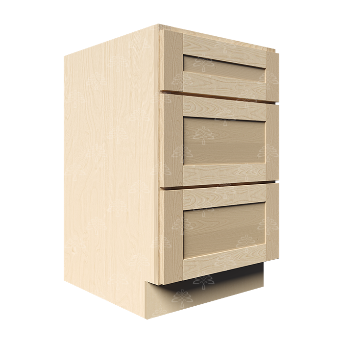 Lancaster Natural Shaker Base Cabinet with 3 Draws