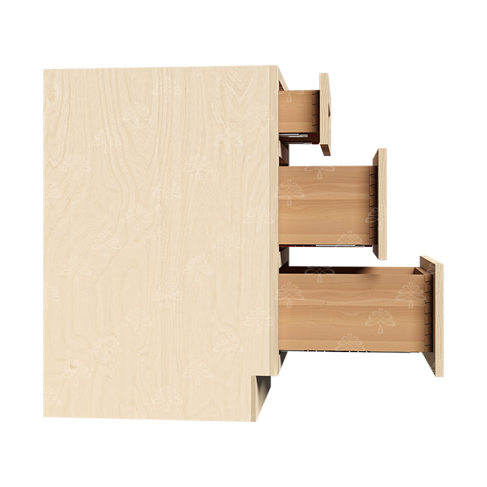 Lancaster Natural Shaker Base Cabinet with 3 Draws