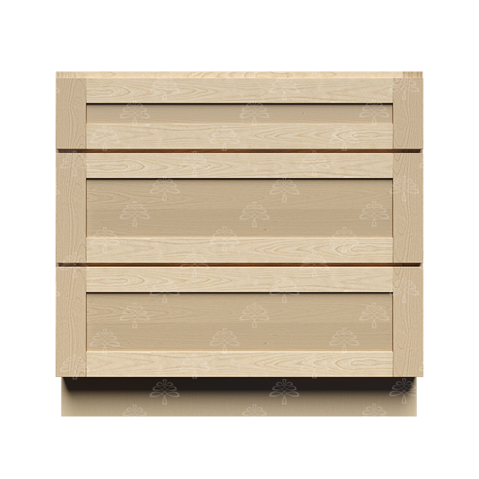 Lancaster Natural Shaker Base Cabinet with 3 Draws