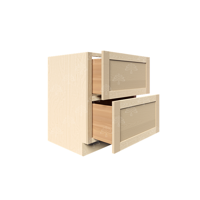 Lancaster Natural Shaker Base Cabinet with 2 Draws