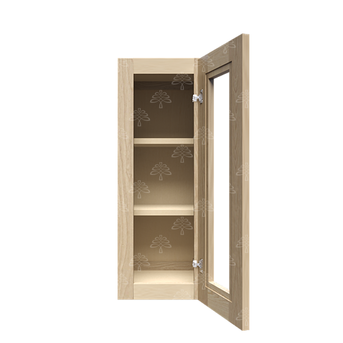 Lancaster Natural Shaker Wall Mullion Door Cabinet 1 Door