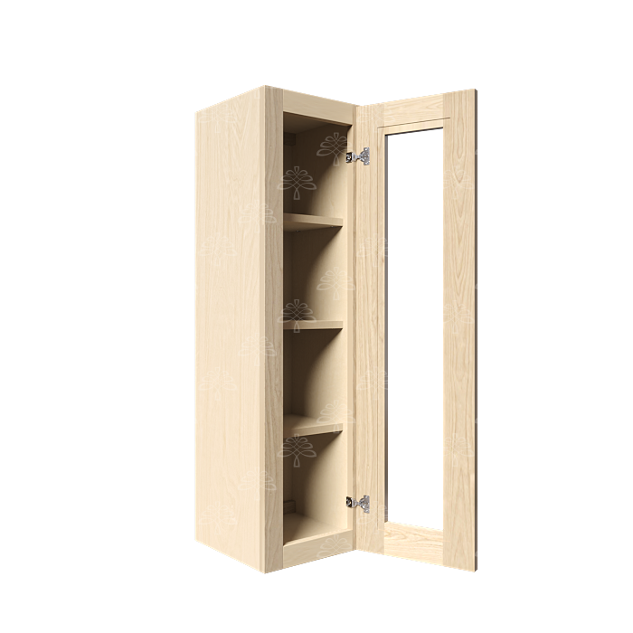 Lancaster Natural Shaker Wall Mullion Door Cabinet 1 Door