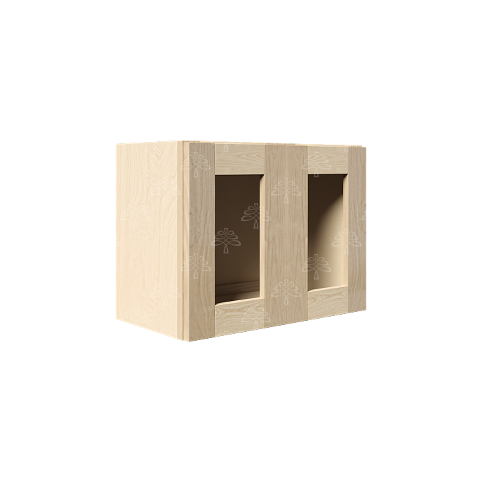 Lancaster Natural Shaker Wall Mullion Door Cabinet 2 Doors