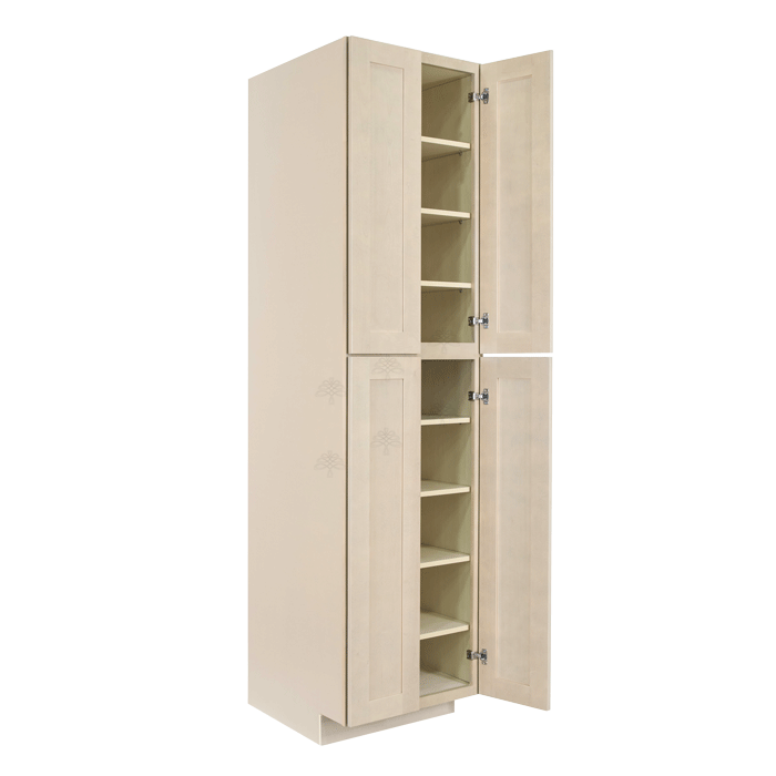 Lancaster Stone Wash Tall Pantry 2 Upper Doors and 2 Lower Doors
