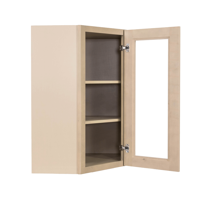 Lancaster Stone Wash Wall Diagonal Mullion Door Cabinet 1 Door 2 Adjustable Shelves Glass not Included