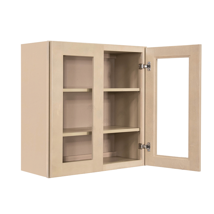 Lancaster Stone Wash Wall Mullion Door Cabinet 2 Door 2 Adjustable Shelves Glass not Included