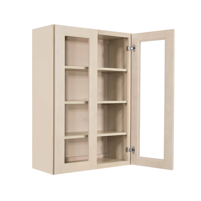Lancaster Stone Wash Wall Mullion Door Cabinet 2 Doors 3 Adjustable Shelves Glass not Included