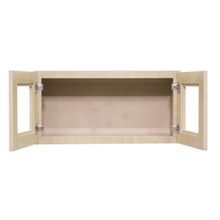 Lancaster Stone Wash Wall Mullion Door Cabinet 2 Doors No Shelf Glass Not Included