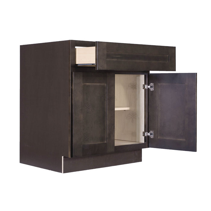 Lancaster Vintage Charcoal Base Cabinet 1 Drawer 2 Doors 1 Adjustable Shelf